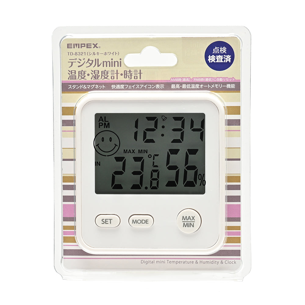 デジタルmini温度・湿度計 時計 TD-8321 / TD-8326