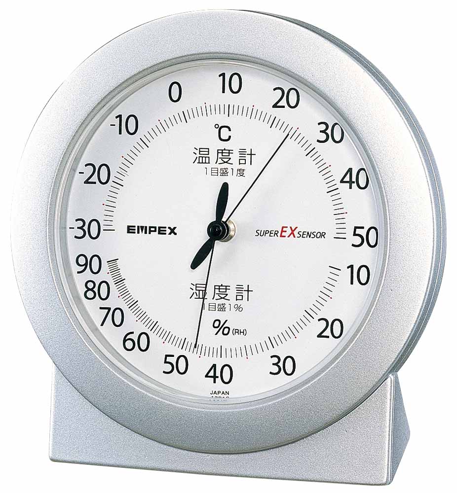 エンペックス - EX-2767 スーパーEX高品質温・湿度計(シャインシルバー) EMPEX