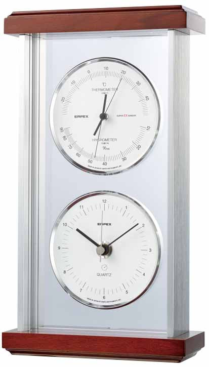 スーパーEXシルバー温・湿度・時計 EX-942 – EMPEX / エンペックス気象計