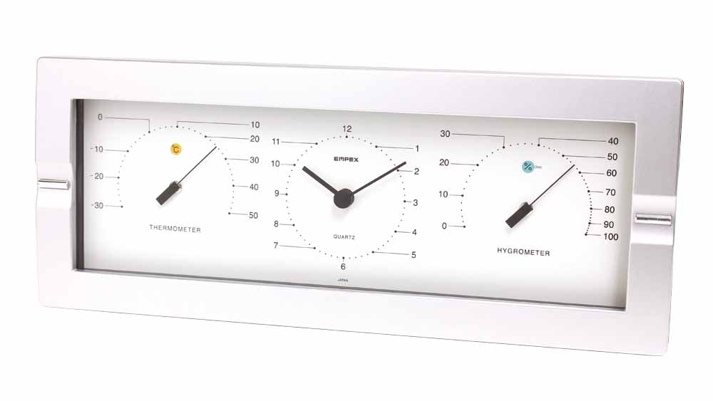 セレニティ温度計・時計・湿度計 MN-4840 – EMPEX / エンペックス気象計